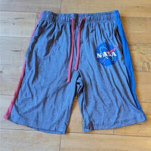 Official NASA Mens S SM 28-30 Shorts Gray Sleep Workout Red Blue Gray Space Gift